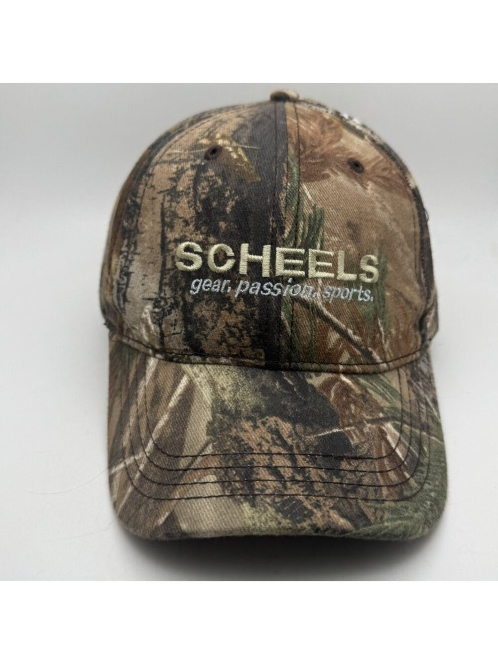 SCHEELS Camouflage Baseball Cap Hat One Size Fits All Adjustable Cotton Blend